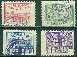 Оккупация Русской Польши 1917,  Пршедборж, № 11-14, 4 марки (.)